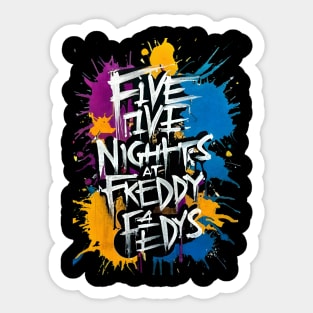 Typographic text Five Nights at Freddy's Sticker